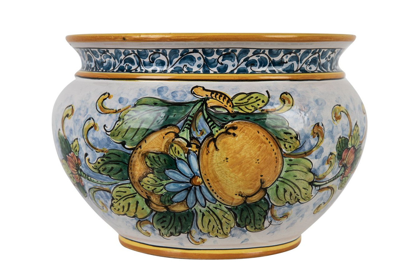 Handmade Sicilian flowerpot - Vaso di limoni S