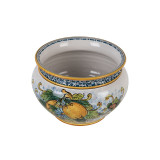 Handmade Sicilian flowerpot - Vaso di limoni S