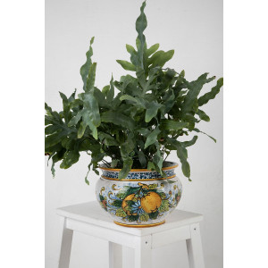 Handmade Sicilian flowerpot - Vaso di limoni S