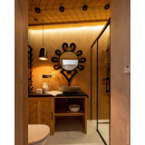 Aliso Dark Brown - elongated copper lamp from Mexico