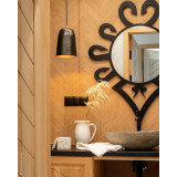 Aliso Dark Brown - elongated copper lamp from Mexico