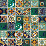 Verde - set of multi-colored wall decors - 15 pieces