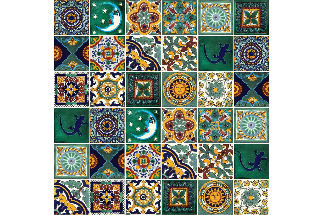 Verde - set of multi-colored wall decors - 15 pieces