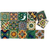 Verde - set of multi-colored wall decors - 15 pieces
