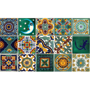 Verde - set of multi-colored wall decors - 15 pieces