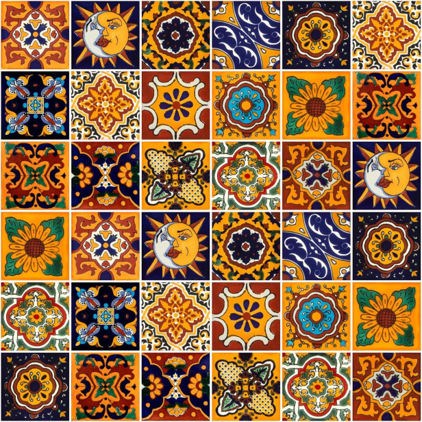 Girasol - set of multi-colored wall decors - 15 tiles