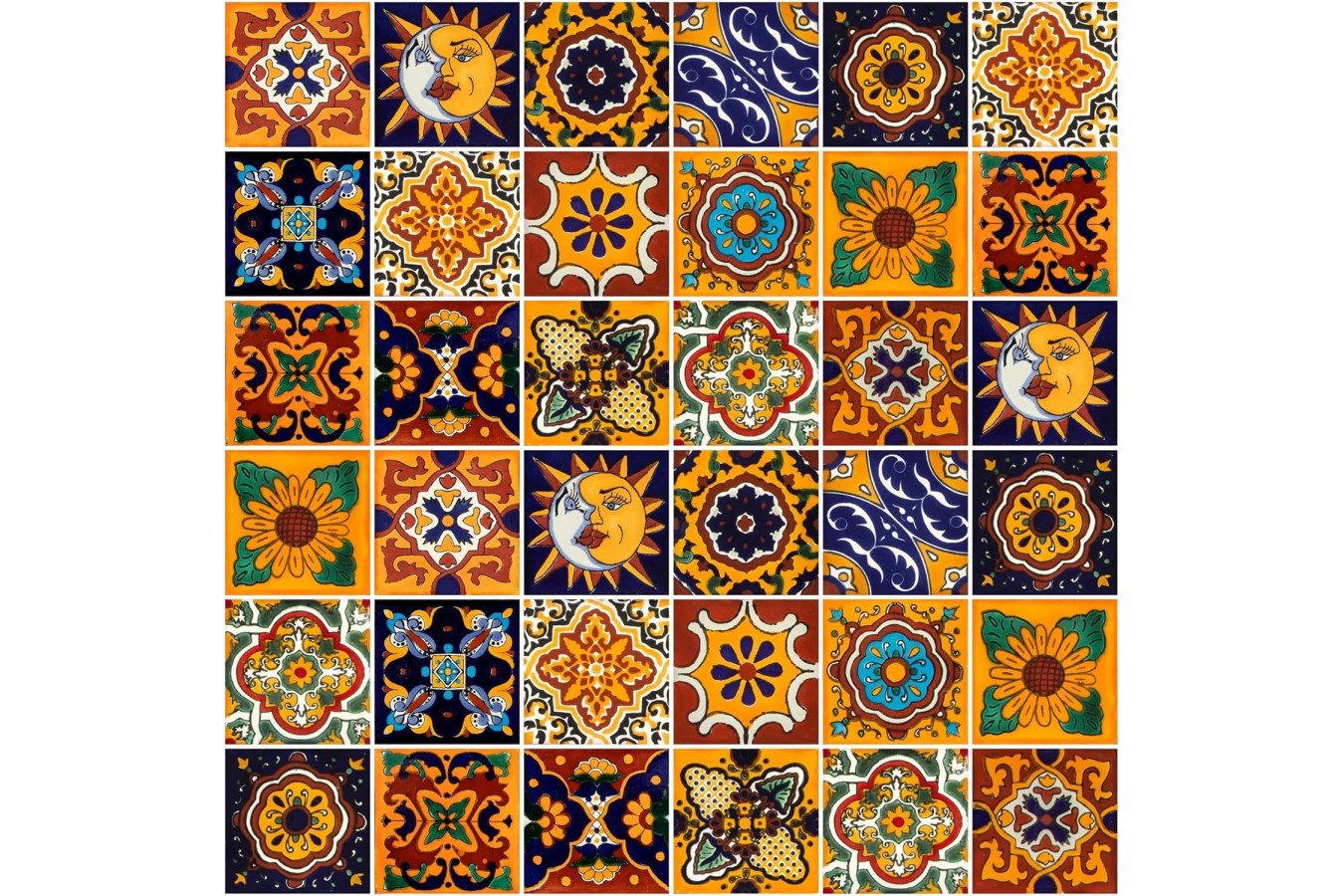 Girasol - set of multi-colored wall decors - 15 tiles