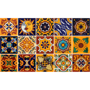 Girasol - set of multi-colored wall decors - 15 tiles