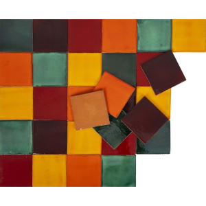 Borgoña - Patchwork of single color tiles - 30 pcs