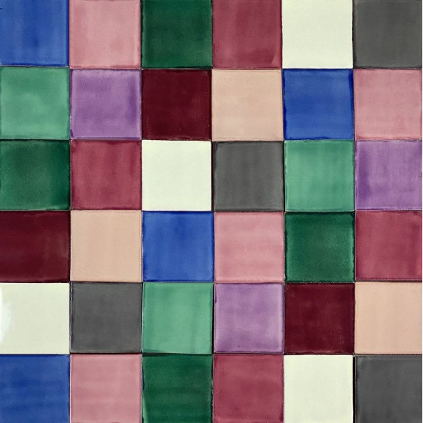 Ciruela - patchwork of ceramic tiles - 30 pieces