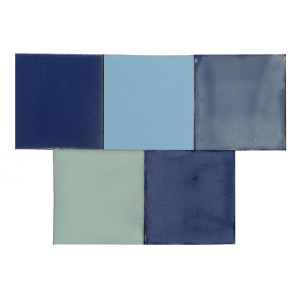 Azuna - Green-blue patchwork of single-color tiles - 30 pcs