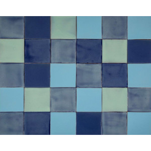 Azuna - Green-blue patchwork of single-color tiles - 30 pcs