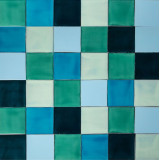 Azuta - Green-blue patchwork of single-color tiles - 30 pcs