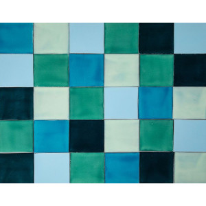 Azuta - Green-blue patchwork of single-color tiles - 30 pcs