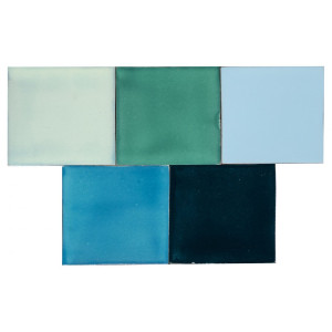 Azuta - Green-blue patchwork of single-color tiles - 30 pcs