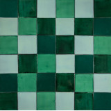 Verna - Green patchwork of single color tiles - 30 pcs