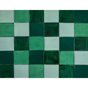 Verna - Green patchwork of single color tiles - 30 pcs