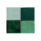 Verna - Green patchwork of single color tiles - 30 pcs