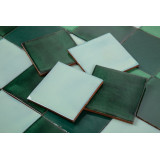 Verna - Green patchwork of single color tiles - 30 pcs