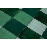 Verna - Green patchwork of single color tiles - 30 pcs