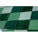 Verna - Green patchwork of single color tiles - 30 pcs