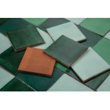 Verna - Green patchwork of single color tiles - 30 pcs
