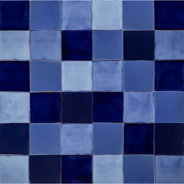 Azula - Blue patchwork of single color tiles - 30 pcs
