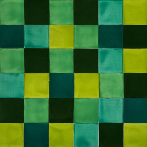 Verta - Green patchwork of single color tiles - 30 pcs