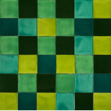 Verta - Green patchwork of single color tiles - 30 pcs