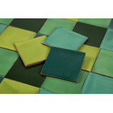 Verta - Green patchwork of single color tiles - 30 pcs