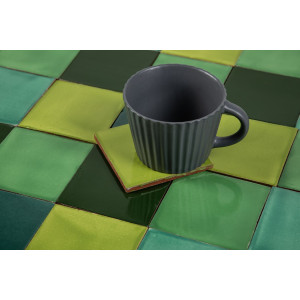 Verta - Green patchwork of single color tiles - 30 pcs