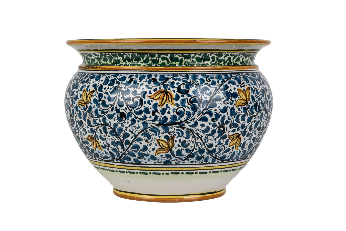 Vaso fiori di limoni M - hand-painted Italian flower pot