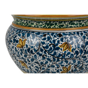 Vaso fiori di limoni M - hand-painted Italian flower pot