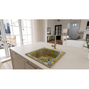 Campo di girasoli - rectangular sink from Italy
