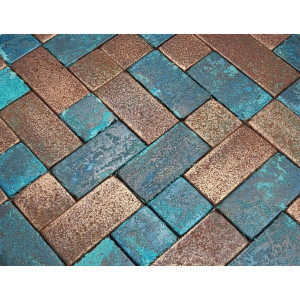 Patinated copper tiles - 45 pieces