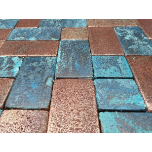 Patinated copper tiles - 45 pieces