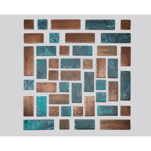 Patinated copper tiles - 45 pieces