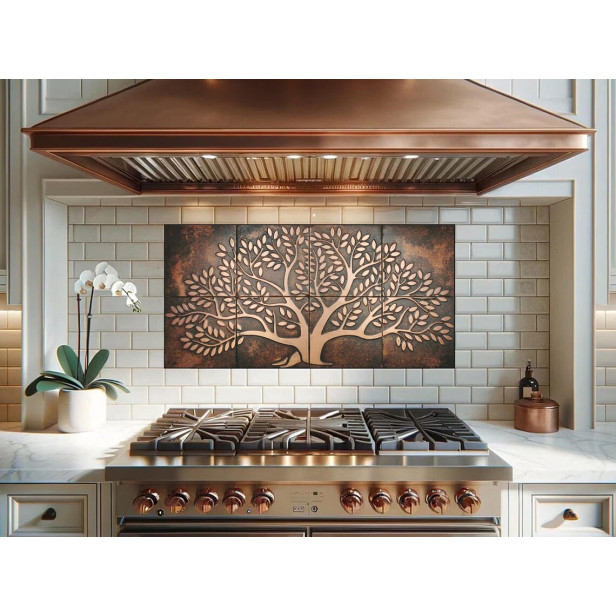 Copper tree of life - copper wall tiles