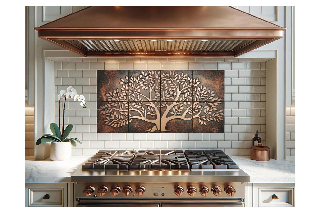 Copper tree of life - copper wall tiles