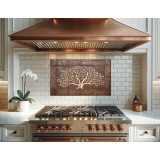 Copper wall tiles - copper tree of life with ornament