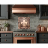 Copper wall tiles with Fleur de lis pattern