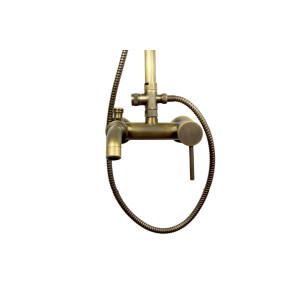 Antonio White Handshower - shower mixer with rain shower
