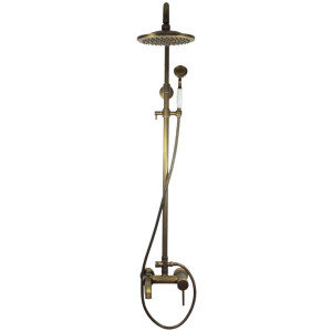 Antonio White Handshower - shower mixer with rain shower