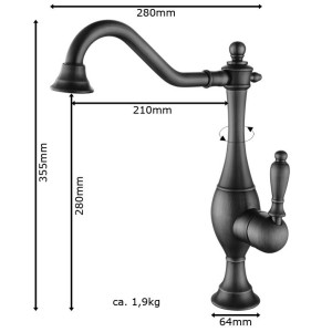 Gaspar - gold retro wash basin mixer
