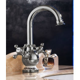 Vidal - silver wash basin mixer with decoration