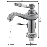 Tito - gold wash basin mixer with decoration