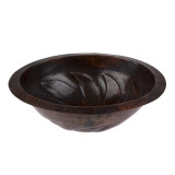 Emelina - drop-in oval copper sink from Mexico