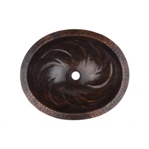 Emelina - drop-in oval copper sink from Mexico