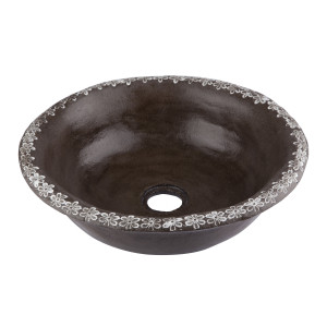 Lukrecja  - brown sink with decorative edge