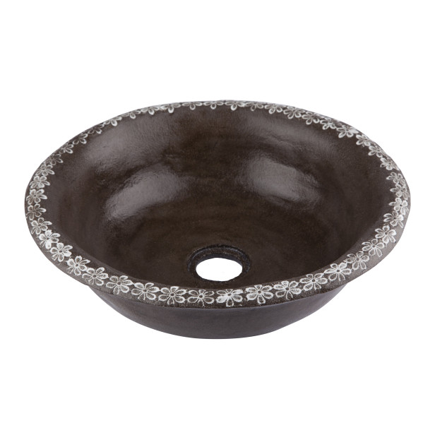 Lukrecja  - brown sink with decorative edge